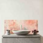 Hapless Pink Grunge Effect Glass Bathroom Splashback