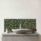 Green Shrub With Leaves Glass Bathroom Splashback