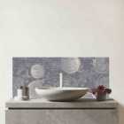 Sun And Moon In Grey Glass Bathroom Splashback