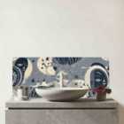 Abstract Moon And Stars Glass Bathroom Splashback