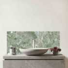 Polished Sage Green Quartz Effect Glass Bathroom Splashback