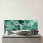 Light Green Quartz Effect Glass Bathroom Splashback