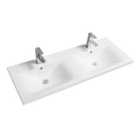 Limoge® 5089 Ceramic 121Cm Thin-edge Double Inset Basin With Dipped Bowl