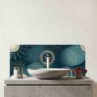 Blue Moon And Sun Glass Bathroom Splashback