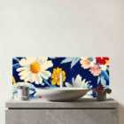 Bright Spring Flowers In Bloom Glass Bathroom Splashback