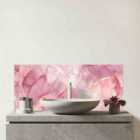Light Rose Marble Effect Glass Bathroom Splashback