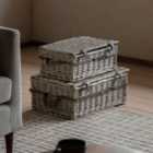 Crossland Grove Horizon Lidded Baskets Natural Set Of 2