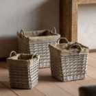 Crossland Grove Oakland Sq Lined Basket Natural Set Of 2