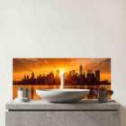 Sunrise In The City Glass Bathroom Splashback