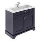 Hudson Reed Old London 1000Mm 2-door Unit & Contemporary Fireclay Basin 1Th - Twilight Blue