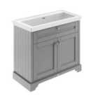 Hudson Reed Old London 1000Mm 2-door Unit & Classic Fireclay Basin 0Th - Storm Grey