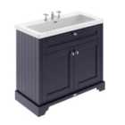 Hudson Reed Old London 1000Mm 2-door Unit & Contemporary Fireclay Basin 3Th - Twilight Blue