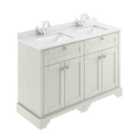 Old London Timeless Sand Floor Standing 4 Door Vanity Basin Unit With Square Basin & 1 Tap Hole Marble Top, 1200Mm - Timeless Sand