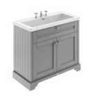Hudson Reed Old London 1000Mm 2-door Unit & Contemporary Fireclay Basin 3Th - Storm Grey