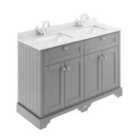 Old London Old London Storm Grey Floor Standing 4 Door Vanity Basin Unit With Square Basin & 1 Tap Hole Marble Top, 1200Mm - Storm Grey