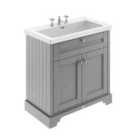 Hudson Reed Old London 800Mm 2-door Unit & Contemporary Fireclay Basin 3Th - Storm Grey