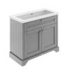 Hudson Reed Old London 1000Mm 2-door Unit & Contemporary Fireclay Basin 0Th - Storm Grey