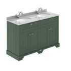 Old London Floor Standing 4 Door Vanity Unit With Double 1 Tap Hole Basin Grey Marble Top 1200Mm - Hunter Green