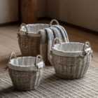 Crossland Grove Vista Round Lined Baskets Natural Set Of 2