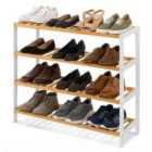 Neo White/Wood 4-tier Bamboo Shoe Rack Stand Natural Wooden Shoe Storage Shelf For Hallway Bedroom Bathroom