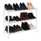 Neo White 3-tier Bamboo Shoe Rack Stand Natural Wooden Shoe Storage Shelf For Hallway Bedroom Bathroom