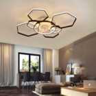 Garden Sanctuary 103cm Geometrical Ceiling Mount LED Fan Light - Black