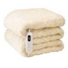 Neo Electric Cable Knit Heated Throw Reversible Blanket Fleece Sherpa 9 Heat Settings Machine Washable