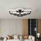 Garden Sanctuary Modern LED Energy-efficient Semi Flush Ceiling Light 73cm - Black