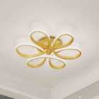 Garden Sanctuary Modern Acrylic Petal LED Semi Ceiling Light 74cm - Gold