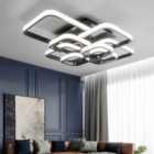Garden Sanctuary Modern LED Energy-efficient Semi Flush Ceiling Light 93x70cm - Black
