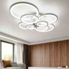 Garden Sanctuary Modern Circular LED Semi Flush Ceiling Light - White