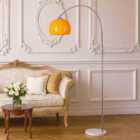 Garden Sanctuary Freestanding Modern Arched Floor Lamp with Marble Base - Orange