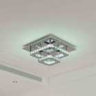 Garden Sanctuary Modern Double-tiers Crystal Twinkle LED Ceiling Light 30x30cm - Silver