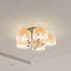 Garden Sanctuary Modern Round Acrylic LED Semi Ceiling Light with Crystal 75cm - White