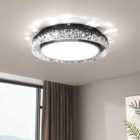 Garden Sanctuary Round Acrylic Flush Mount LED Ceiling Light - White