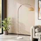 Garden Sanctuary E27 1-Light Bamboo Lampshade Floor Lamp with Foot 85cm - Netural