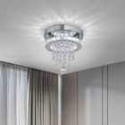 Garden Sanctuary Modern Crystal Ceiling Light with Droplets 25cm - Silver
