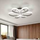 Garden Sanctuary Modern Acrylic Petal LED Semi Ceiling Light 74cm - White
