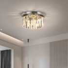 Garden Sanctuary Crystal Twinkle Mount Ceiling Light - Silver