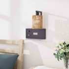 Garden Sanctuary Modern E27 Wall Light with Digital Clock 24cm - Black
