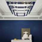 Garden Sanctuary Square Glamourous Crystal LED Ceiling Light 70x70cm - Silver