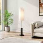 Garden Sanctuary 127cm Fabric Lampshade Floor Lamp with Foot - Black