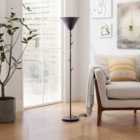 Garden Sanctuary Modern E14 1-Light Floor Lamp with Coat Rack 161cm - Black