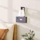 Garden Sanctuary Modern E27 Wall Light with Digital Clock 24cm - Black