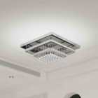 Garden Sanctuary Modern Square Crystal LED Ceiling Light 60x60cm - Silver