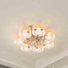 Garden Sanctuary Acrylic Lampshade Luxurious 7 Ceiling Light 90cm - White