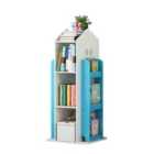 Neo House Shaped 360° Rotating Kid's Children's Freestanding Bookshelf Bookcase 10 Shelf Shelve Space-saving Design
