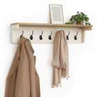 Vonhaus Ash Hall Shelf and Hooks - Off White
