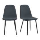Vonhous Cavell Charcoal Blue Set of 2 Dining Chairs