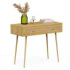 Vonhaus Sienna Rattan Dressing Table Desk